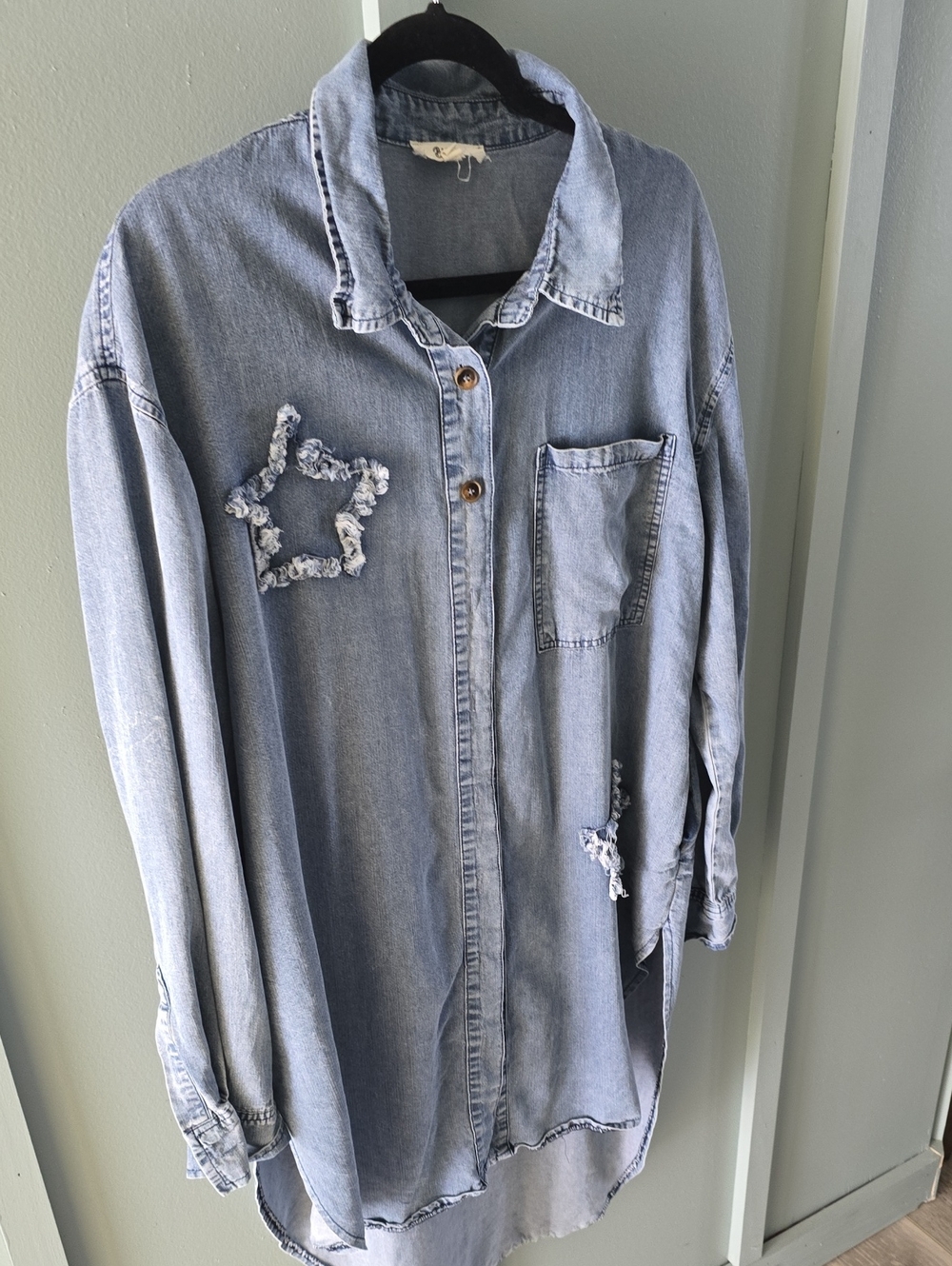 Blue Velvet Light Blue Denim Shirt Jacket